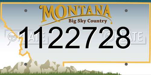 1122728 Montana License Plate