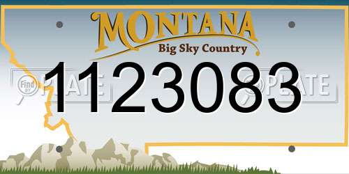 1123083 Montana License Plate
