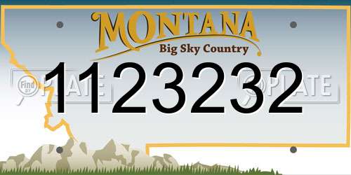 1123232 Montana License Plate