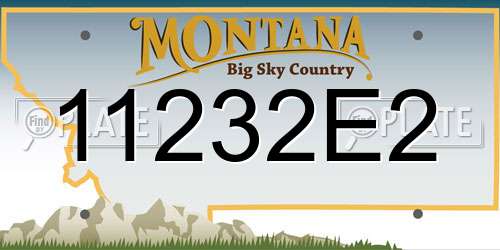 11232E2 Montana License Plate