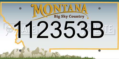 112353B Montana License Plate