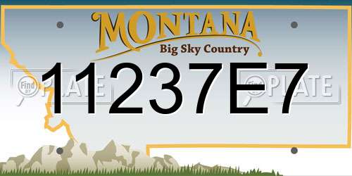 11237E7 Montana License Plate