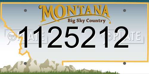 1125212 Montana License Plate