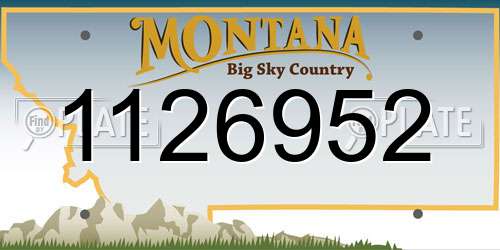 1126952 Montana License Plate