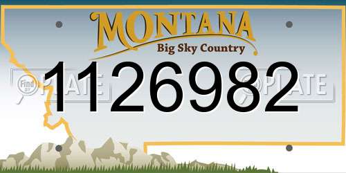 1126982 Montana License Plate