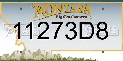 11273D8 Montana License Plate