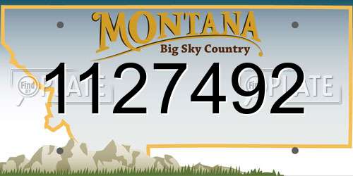 1127492 Montana License Plate