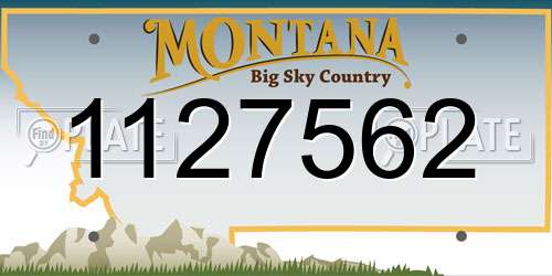 1127562 Montana License Plate