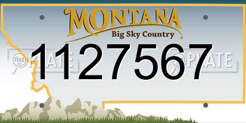 1127567 Montana License Plate