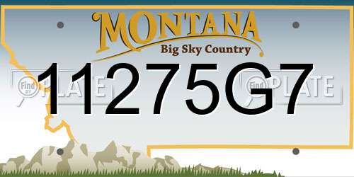 11275G7 Montana License Plate
