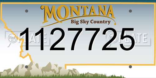 1127725 Montana License Plate