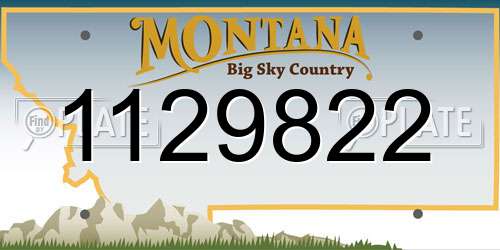 1129822 Montana License Plate