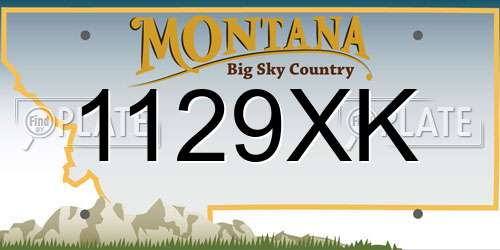 1129XK Montana License Plate