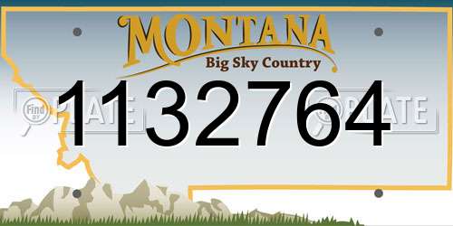 1132764 Montana License Plate