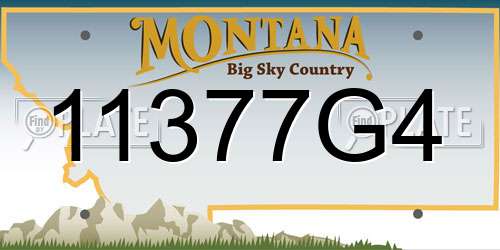 11377G4 Montana License Plate