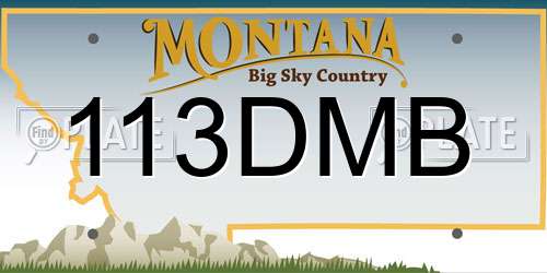113DMB Montana License Plate