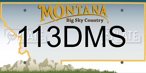 113DMS Montana License Plate