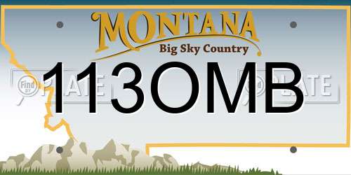113OMB Montana License Plate