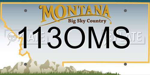113OMS Montana License Plate