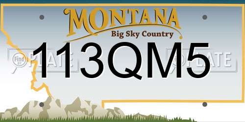 113QM5 Montana License Plate