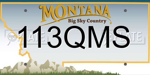 113QMS Montana License Plate