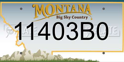 11403B0 Montana License Plate