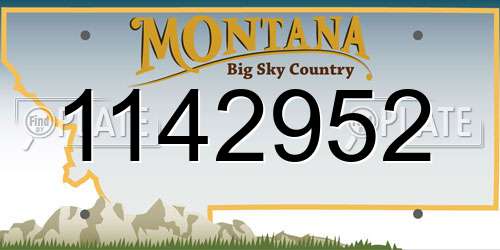 1142952 Montana License Plate