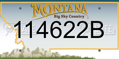 114622B Montana License Plate