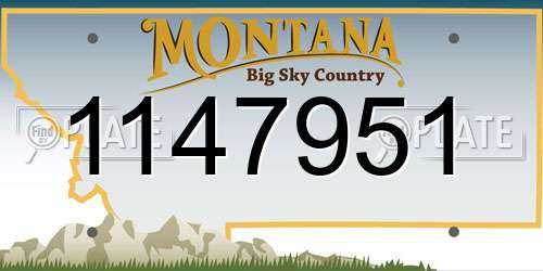 1147951 Montana License Plate