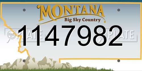 1147982 Montana License Plate