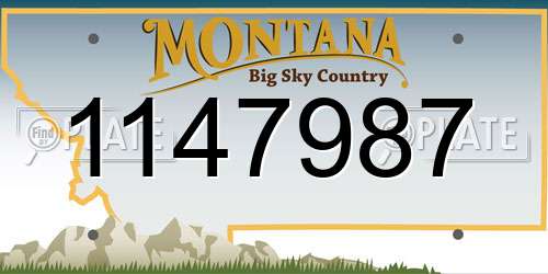 1147987 Montana License Plate