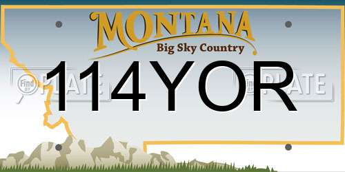 114YOR Montana License Plate