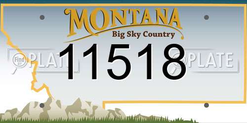 11518 Montana License Plate