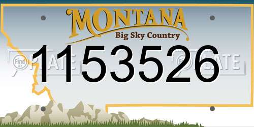 1153526 Montana License Plate