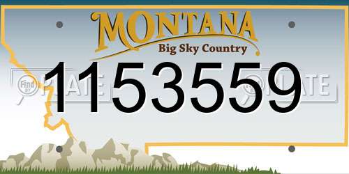 1153559 Montana License Plate