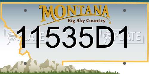 11535D1 Montana License Plate