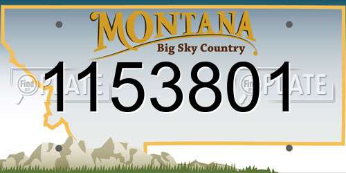 1153801 Montana License Plate