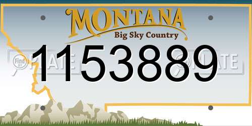 1153889 Montana License Plate