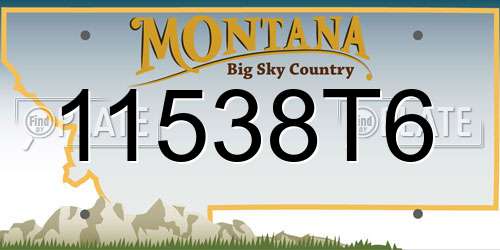 11538T6 Montana License Plate