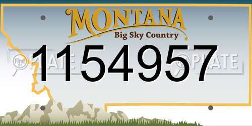 1154957 Montana License Plate