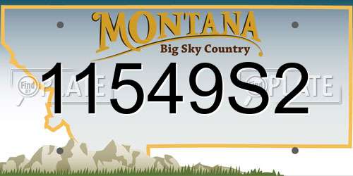 11549S2 Montana License Plate