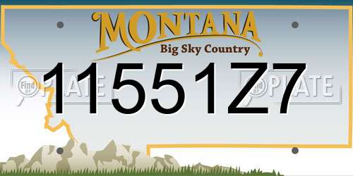 11551Z7 Montana License Plate