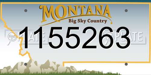 1155263 Montana License Plate