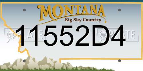 11552D4 Montana License Plate
