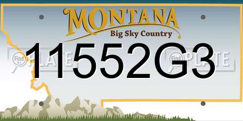 11552G3 Montana License Plate