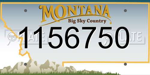 1156750 Montana License Plate