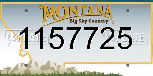 1157725 Montana License Plate