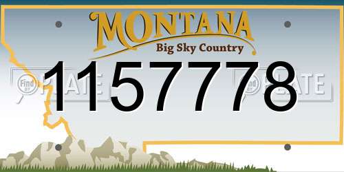 1157778 Montana License Plate