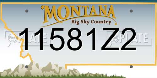 11581Z2 Montana License Plate
