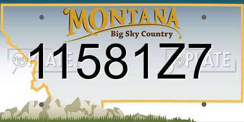 11581Z7 Montana License Plate